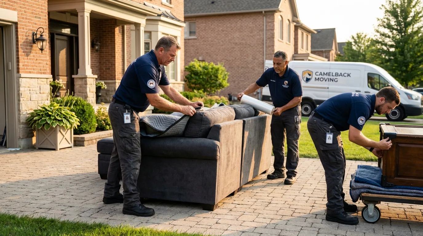 Large estate moving crew wrapping furniture in Marshall, NC